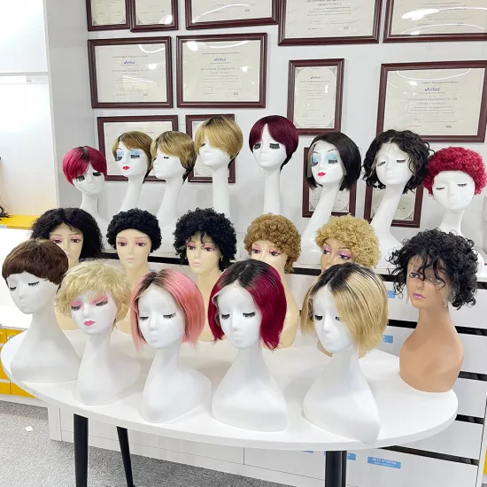 GS Factory Wholesale 100% Human Hair Glueless Wigs for Black Women - Bob Pixie Cut
