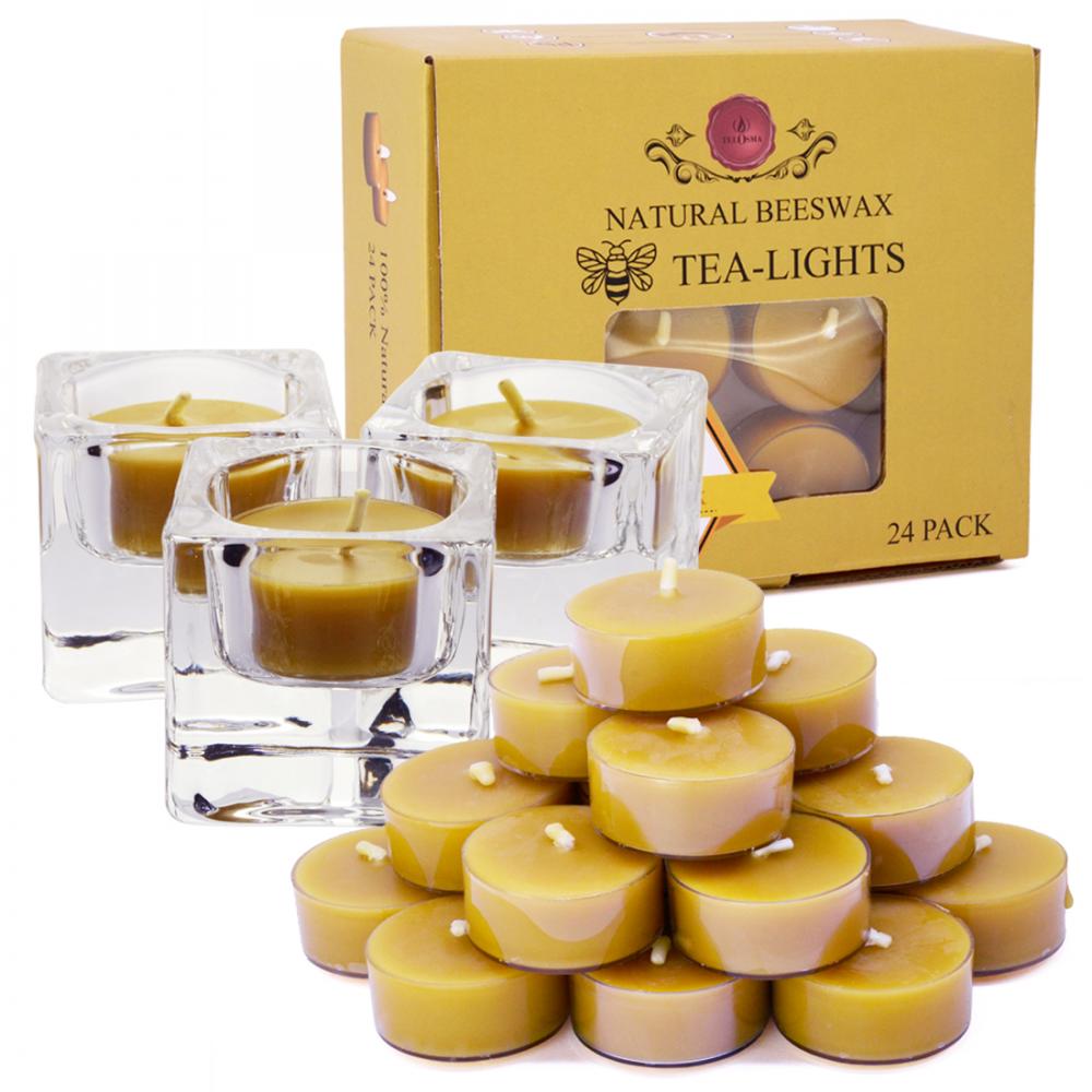 100% Yellow Beeswax Tea Light Candles