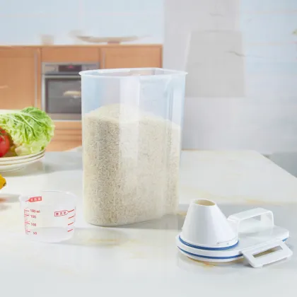 Plastic multi-grain sealed jar in kitchen