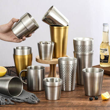 Wholesale Custom Logo Stackable 304 Stainless Steel Pint Cup