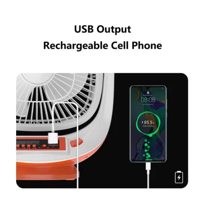 Solar fan USB charging