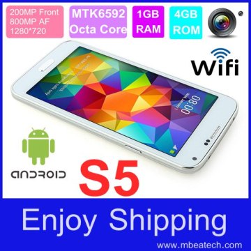 Free shipping 1GB RAM 4G ROM MTK6589 Octa core Samsung I9600 S5