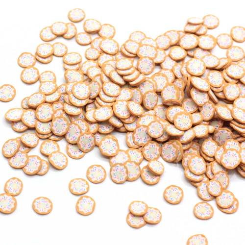 Commercio all&#39;ingrosso 500 g / borsa carino miniatura 6 mm chiodo sciolto ciambelle dolci forma rotonda ragazze donne chiodo polimero perline argilla perline charms