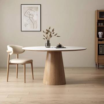 China Solid wood pedestal dining table for 4 people Factory