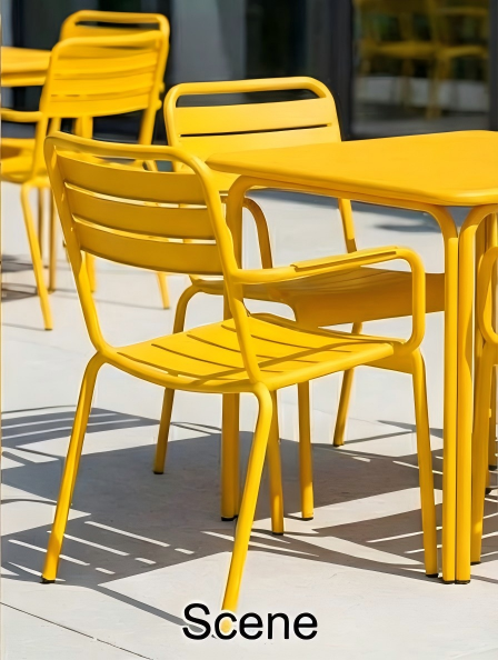 A yellow coated object in an industrial scene