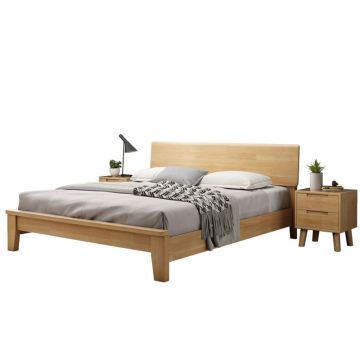 Lit simple en bois de noyer avec tiroirs - prix d'usine pour les appartements et chambres en dortoir