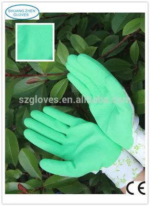 purple latex coated work foam gloves