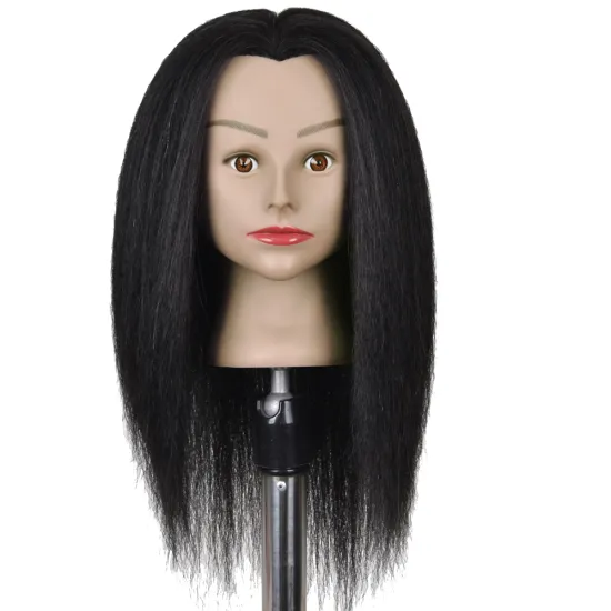 Wholesale Female Mannequin Head Human Hair Hairdresser Training Practice Head Cosmetology Manikin  Head with Clamp Stand