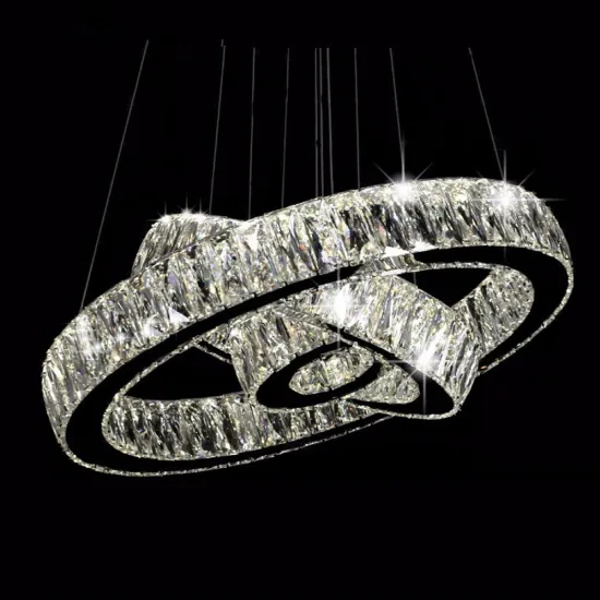 home modern crystal lamp steel rings chandeliers