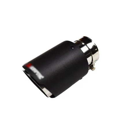 SHUNCHI Universal Car Exhaust Muffler Tips Stainless Steel AK Style Carbon Fiber Straight Edge
