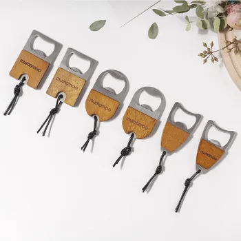 Custom Wood Beer Bottle Opener Keychains with Logo: Perfect Promotional Item for Restaurants and Bars