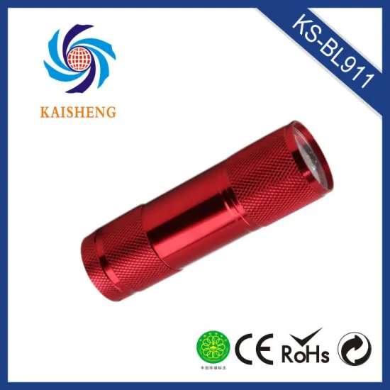 Green Anodized Aluminum Mini Flashlight with 9 LED