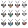 Gemstone 13X18mm Cabs Antique Silver Alloy Antique Silver Alloy Bat Pendant Necklace 45cm Black Cord