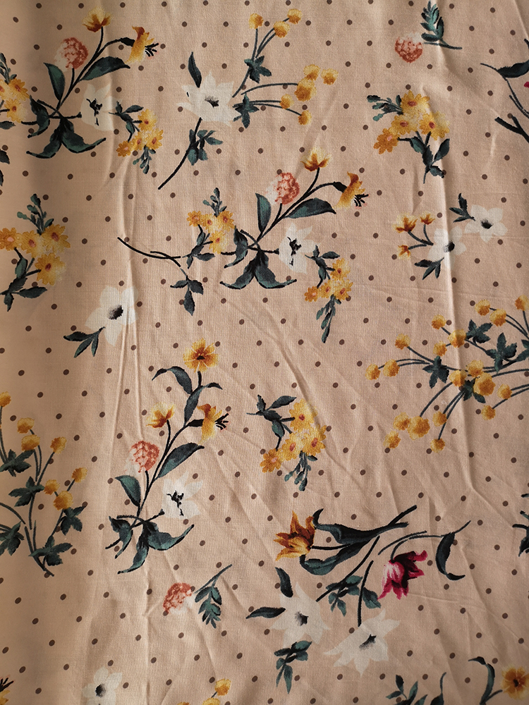 Dots Flower Rayon Challis 30S Light Printing Fabric