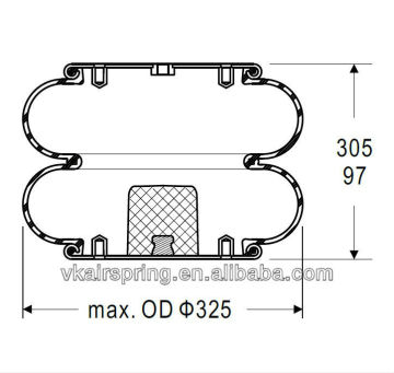 FAB TEK 04-0080 gas-filled air bellow 1R12-309 rubber air brake suspension system/ truck spare parts with endcap