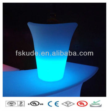 Plastic Wine Illuminous LED Tin Ice Cooler Bucket for Bar
