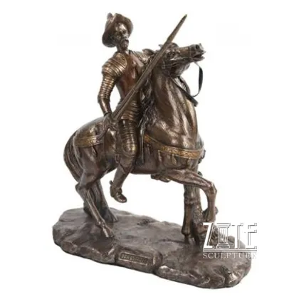 Outdoor garden metal craft bronze don quixote sculpture