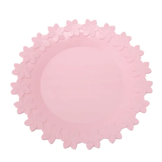 Factory Direct Flower Edge Round Plastic Fruit Plate