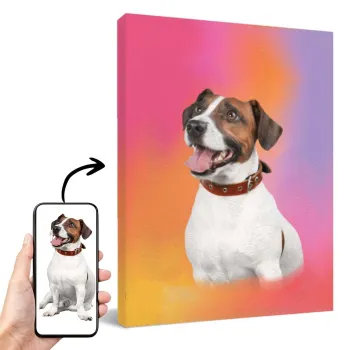 Personalized Dog Canvas Wall Art with Name - Custom Pet Portrait Oil Painting