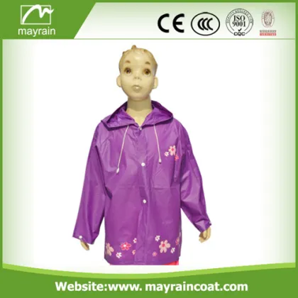Polyester Kid' s Raincoat With Pocket