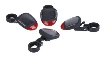 solar bike light shining led