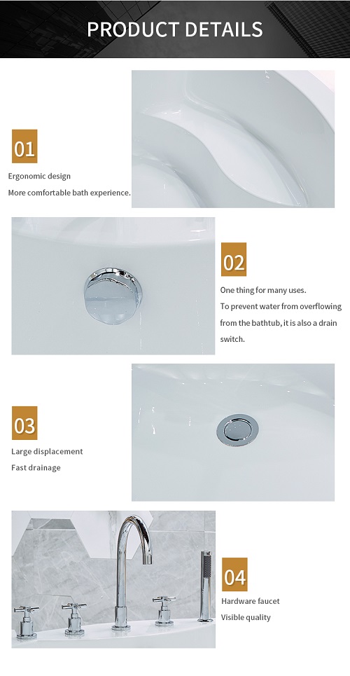 2021 factory hydrotherapy standard acrylic japanese soaking adult bowl bathtub