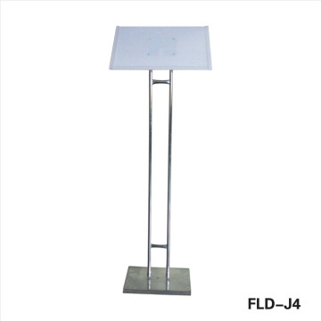 Marketing use pole chrome double pipe sign board stand