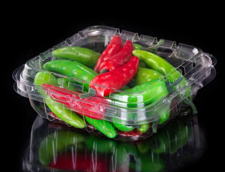 Boîte en plastique à clapet pour légumes