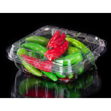 Clamshell plastic box for vegetables