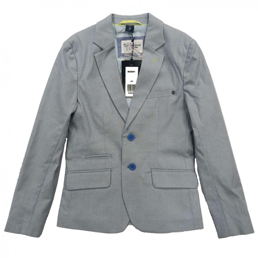 Blazer de algodón de algodón de niño en azul claro Jacquard