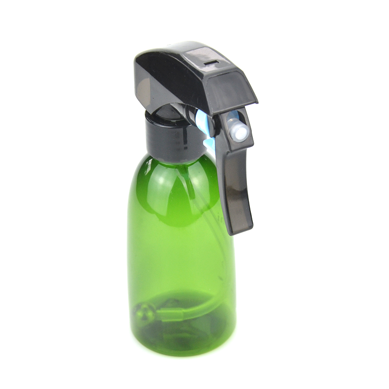 wholesale manufacturing green color customized 200ml pet cosmetic flower trigger fin mist micro spray bottle