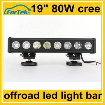 19 inch white single row led light bar 80W cree