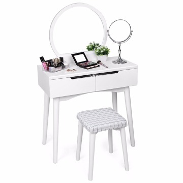 Wooden Makeup Mirrored Dressing Table