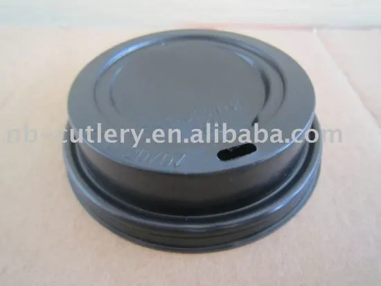 black plastic coffee cup lid