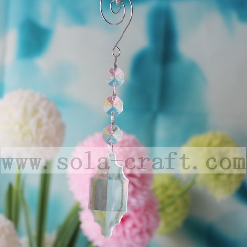 Acrylic Irregular Star Chandelier Lamp Light Prism Pendant Add Octagon Beads 17CM