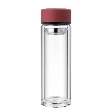 High Borosilicate Glass Double Layers Water Bottle