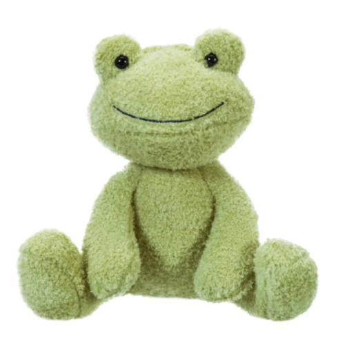 Плюшевая зеленая кукла лягушка с большими глазами