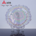 Elegant Iridescent Sunburst Wedding Glass Charger Plates