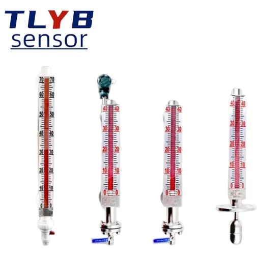 Stainless Steel Magnetic Flap Level Gauge with 4-20mA Remote Output for Oil Level in Boilers - Top and Side Mounted