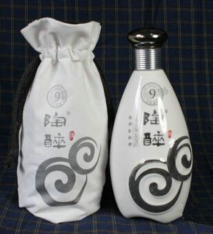 White Velvet Wine Bag with Black Company Logos