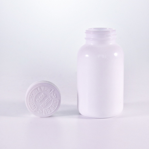 White Glass Jars With Ribbed Child Resistant Cap