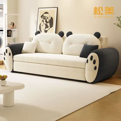 Adorable Cartoon Bear Paw Fabric Sofa Bed