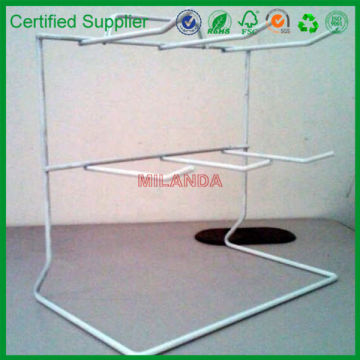 TIER WHITE 6-HOOK WIRE COUNTERTOP RACK KEYCHAIN DISPLAY HOLDER