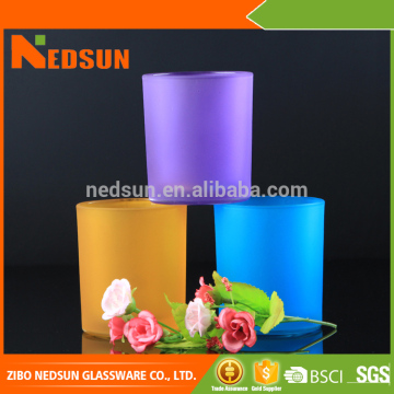 China top ten selling products Purple Yellow Blue colored candle jars glass