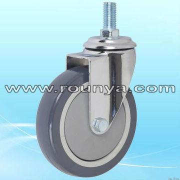 Economic PU polyurethane wheel Thread Stem hospital bed caster