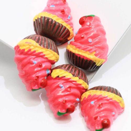 Artificial Cute Cupcake Shaped Resin Cabochon Flat Back Kitchen Fridge Decor Beads Spacer Handmade Craft Ornaments