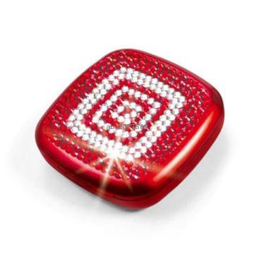 LED light up plastic square cosmetic mirror with 2 led lights