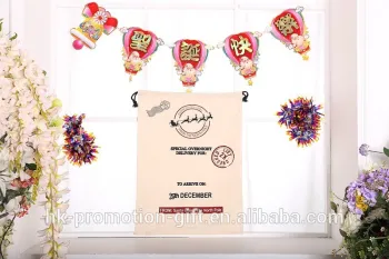 Wholesale Hot sales Cotton Mulish large drawstring Christmas santa bag