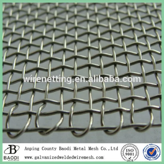woven square wire grid galvanized crimped mesh