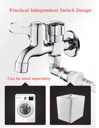 Universal Joint Full Copper Wall Mounted Washing Machine Faucet